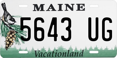 ME license plate 5643UG
