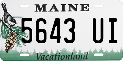 ME license plate 5643UI