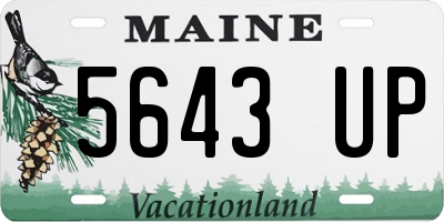 ME license plate 5643UP