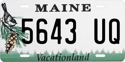 ME license plate 5643UQ