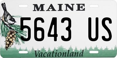 ME license plate 5643US
