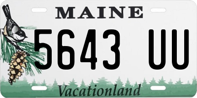 ME license plate 5643UU