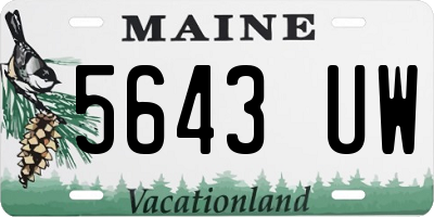 ME license plate 5643UW