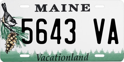 ME license plate 5643VA