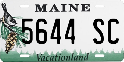ME license plate 5644SC