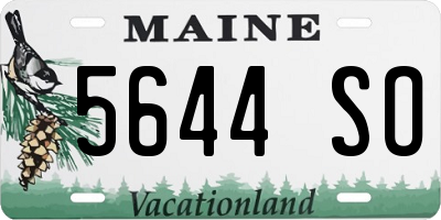 ME license plate 5644SO
