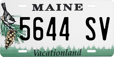 ME license plate 5644SV