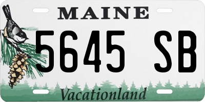 ME license plate 5645SB