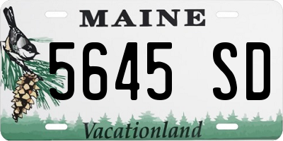 ME license plate 5645SD