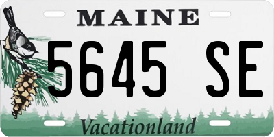 ME license plate 5645SE
