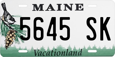 ME license plate 5645SK
