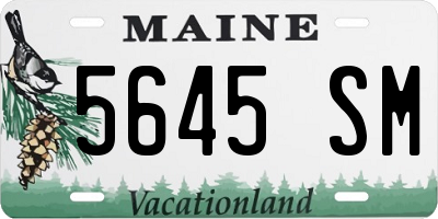 ME license plate 5645SM