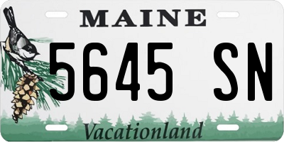 ME license plate 5645SN