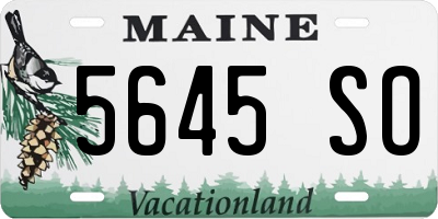 ME license plate 5645SO