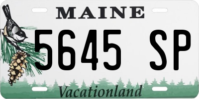 ME license plate 5645SP