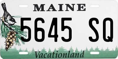 ME license plate 5645SQ
