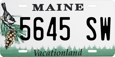 ME license plate 5645SW