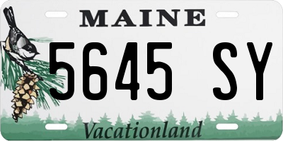 ME license plate 5645SY