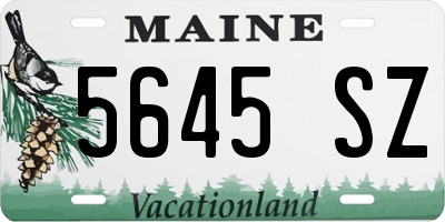 ME license plate 5645SZ