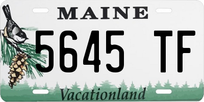 ME license plate 5645TF