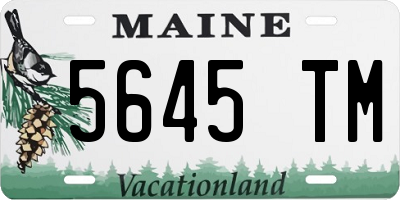ME license plate 5645TM