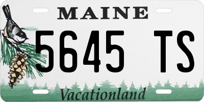 ME license plate 5645TS