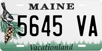 ME license plate 5645VA