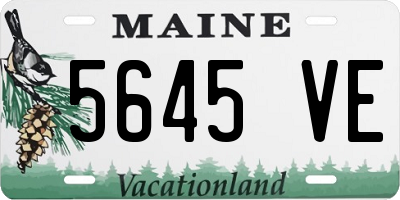 ME license plate 5645VE