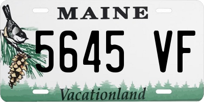ME license plate 5645VF