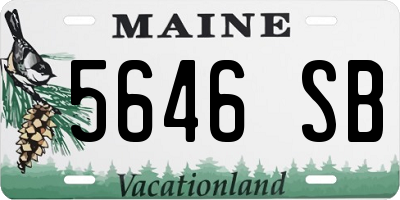 ME license plate 5646SB