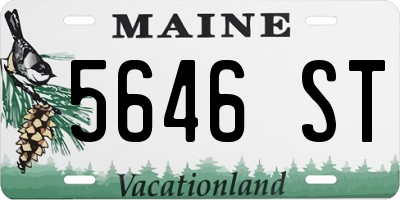 ME license plate 5646ST