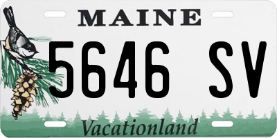 ME license plate 5646SV