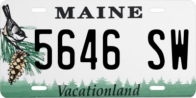 ME license plate 5646SW