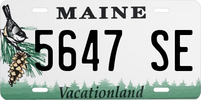 ME license plate 5647SE