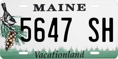 ME license plate 5647SH