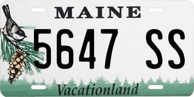 ME license plate 5647SS