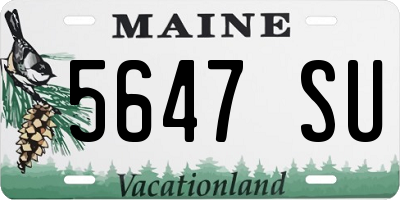 ME license plate 5647SU