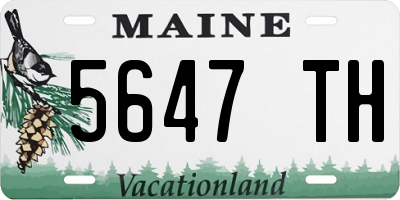 ME license plate 5647TH