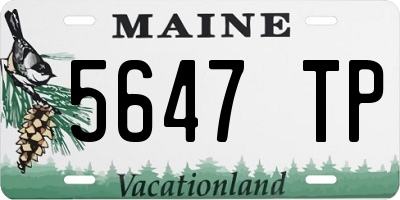 ME license plate 5647TP