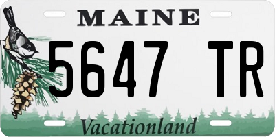 ME license plate 5647TR
