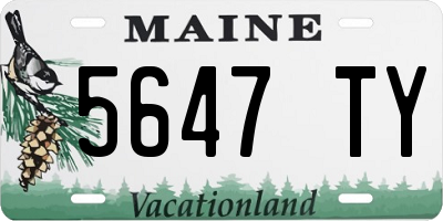 ME license plate 5647TY