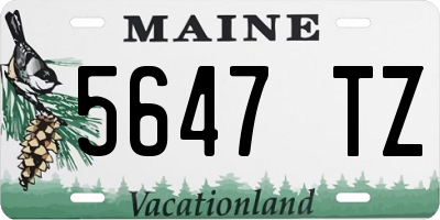 ME license plate 5647TZ