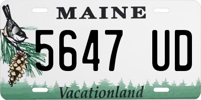 ME license plate 5647UD
