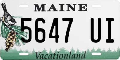 ME license plate 5647UI