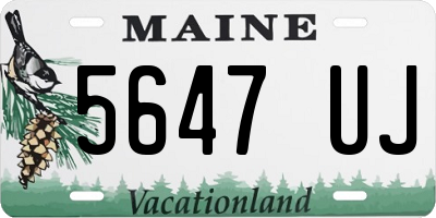 ME license plate 5647UJ