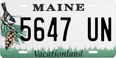 ME license plate 5647UN