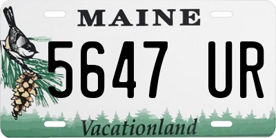 ME license plate 5647UR