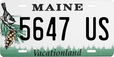 ME license plate 5647US