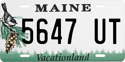 ME license plate 5647UT