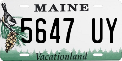 ME license plate 5647UY